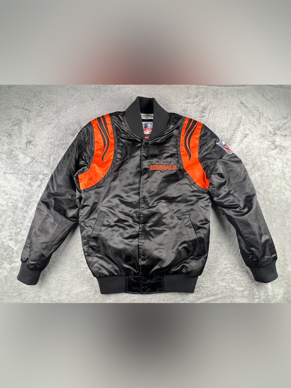Cincinnati Bengals Starter Jacket Adult Size Small Black Orange Homage Exclusive